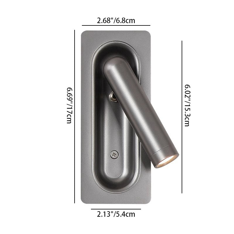 Rectangular Aluminum Concealed Switch Wall Lamp