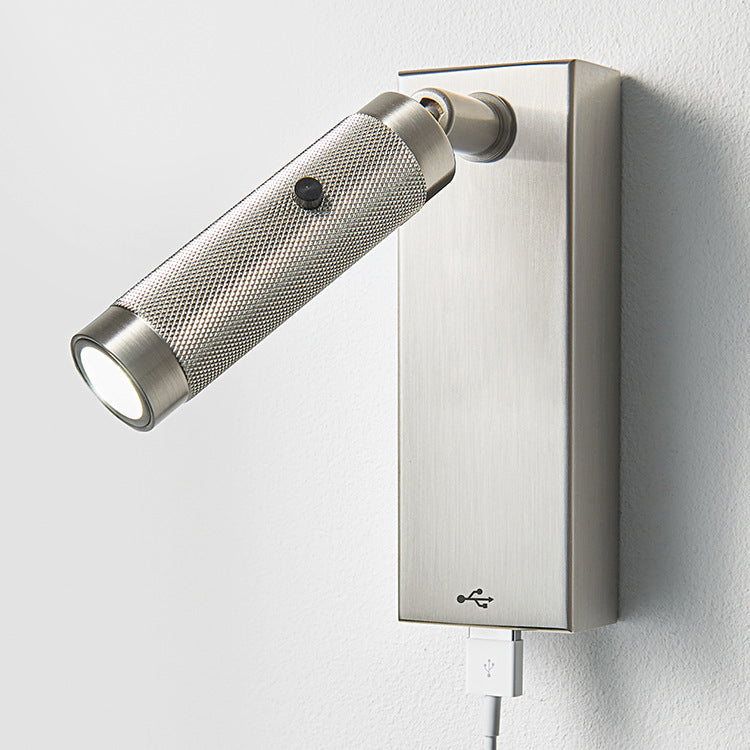 Rectangular Cylinder Aluminum Charger Wall Lamp