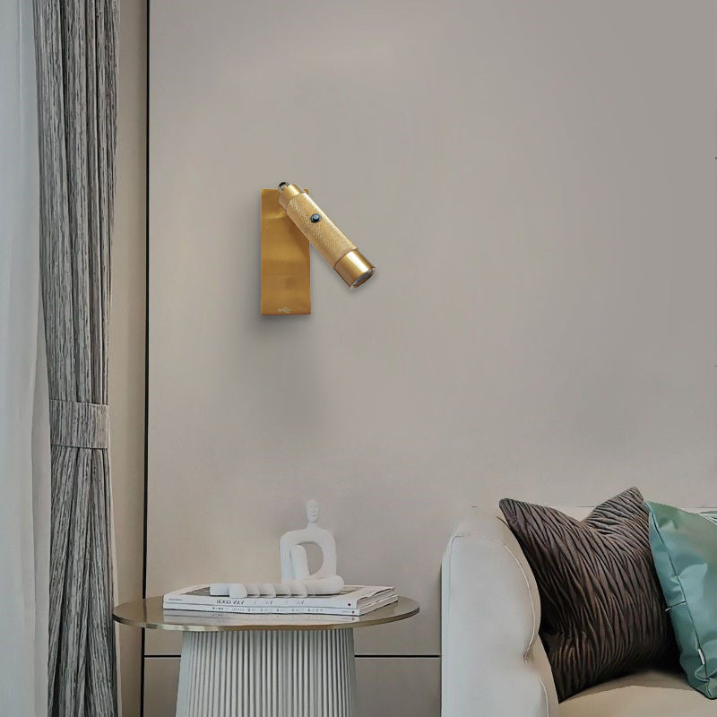 Rectangular Cylinder Aluminum Charger Wall Lamp