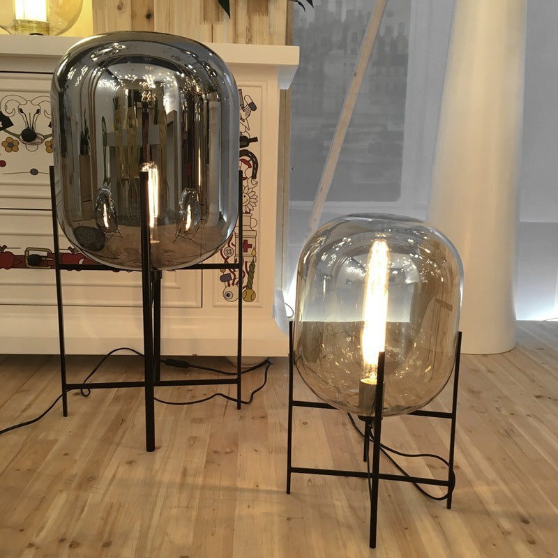 Rounded Full Curved Glass Floor Lamp