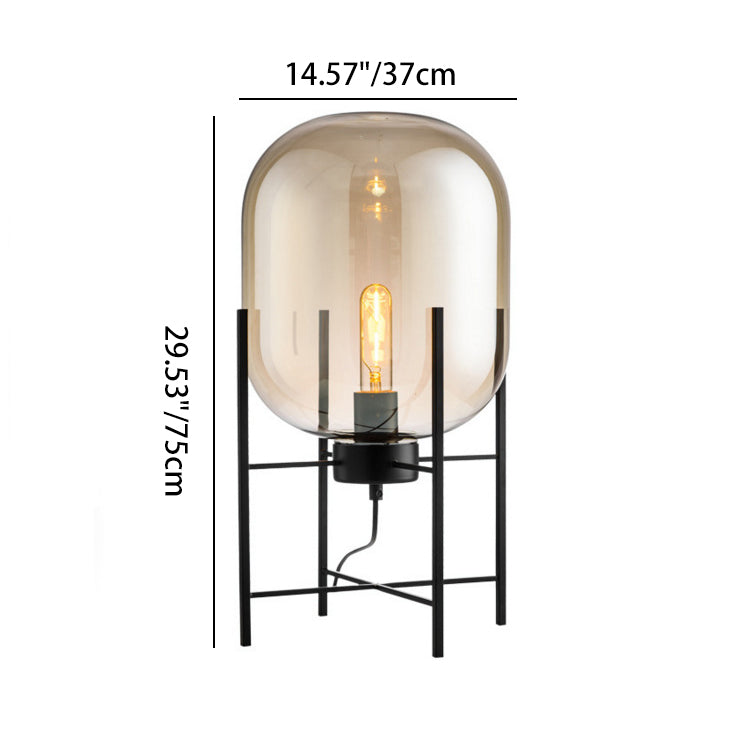 Rounded Full Curved Glass Floor Lamp