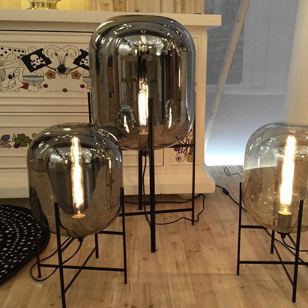 Rounded Full Curved Glass Floor Lamp