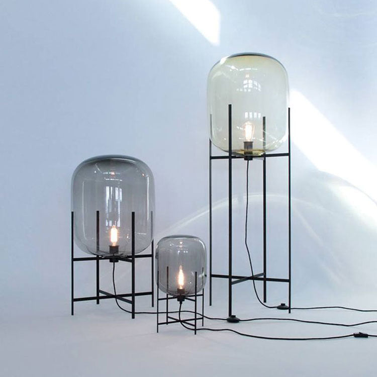 Rounded Full Curved Glass Floor Lamp