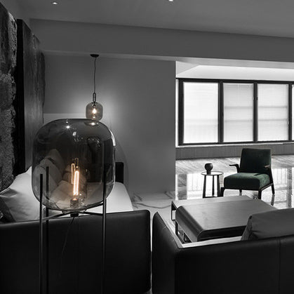 Rounded Full Curved Glass Floor Lamp