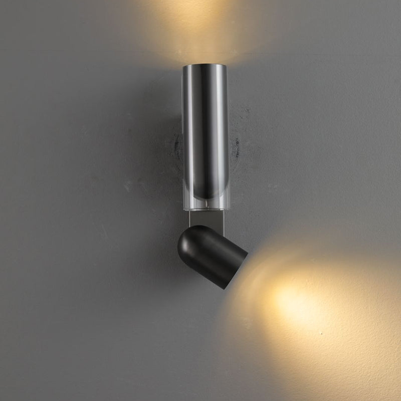 Cylinder Rectangular Acrylic Dual 2-Light Wall Lamp