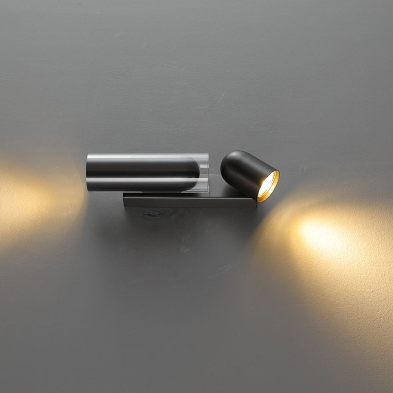 Cylinder Rectangular Acrylic Dual 2-Light Wall Lamp