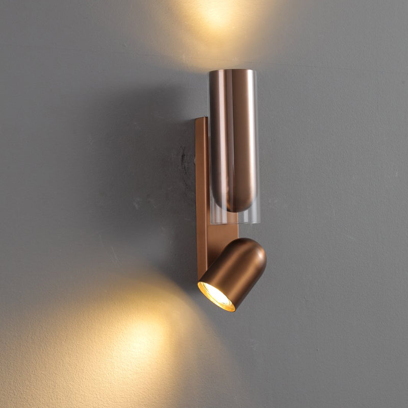 Cylinder Rectangular Acrylic Dual 2-Light Wall Lamp