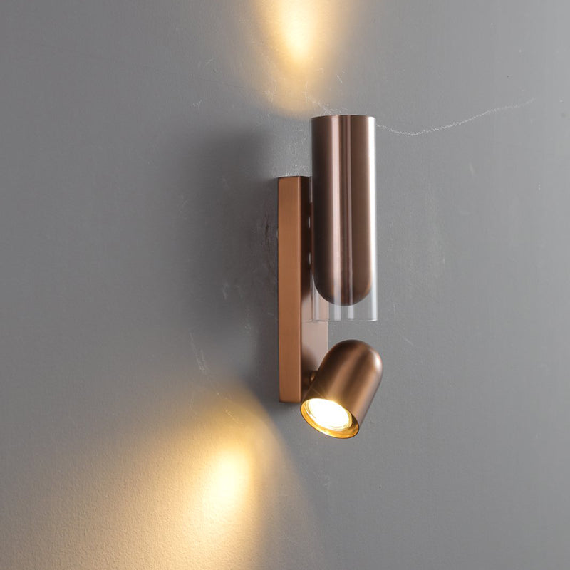 Cylinder Rectangular Acrylic Dual 2-Light Wall Lamp