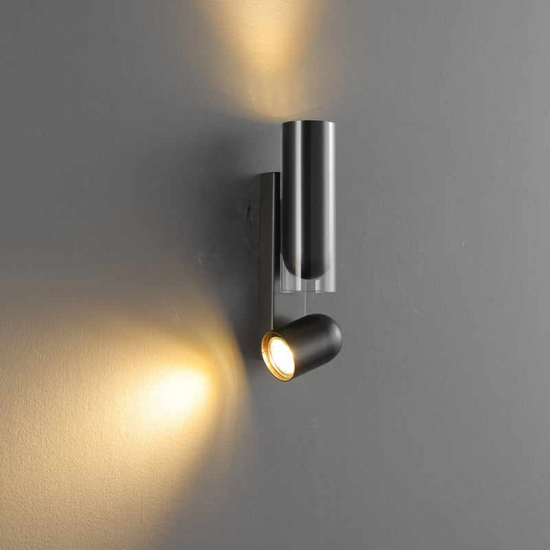 Cylinder Rectangular Acrylic Dual 2-Light Wall Lamp