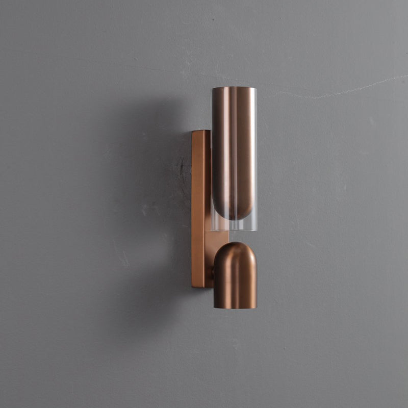 Cylinder Rectangular Acrylic Dual 2-Light Wall Lamp