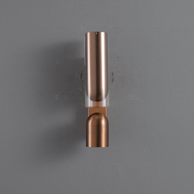 Cylinder Rectangular Acrylic Dual 2-Light Wall Lamp