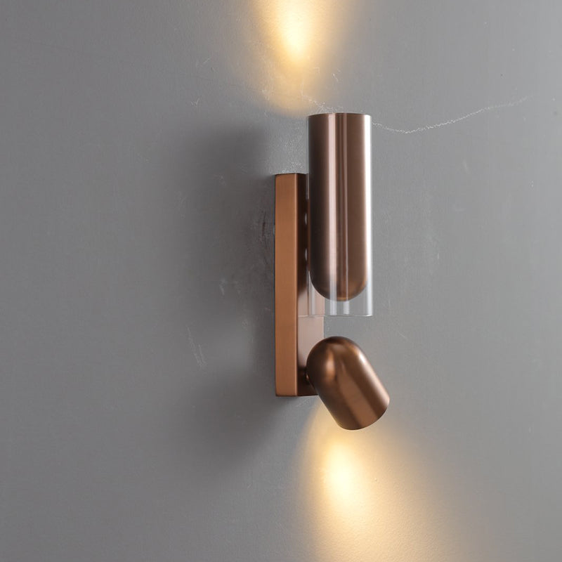 Cylinder Rectangular Acrylic Dual 2-Light Wall Lamp