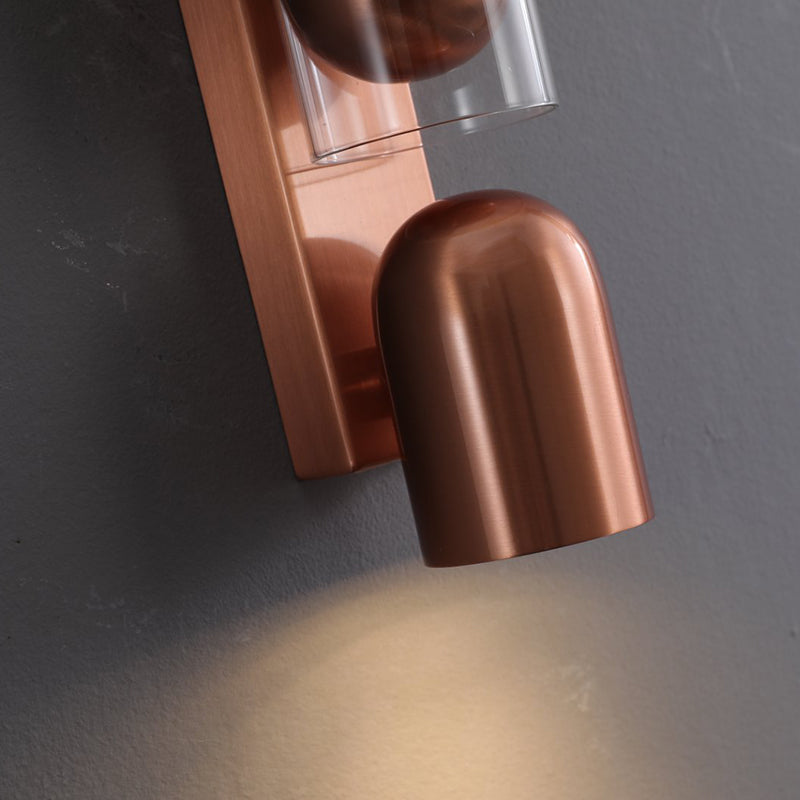 Cylinder Rectangular Acrylic Dual 2-Light Wall Lamp