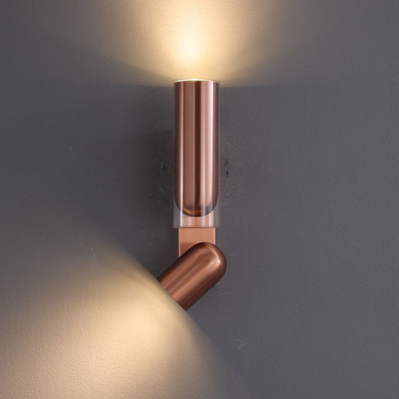 Cylinder Rectangular Acrylic Dual 2-Light Wall Lamp