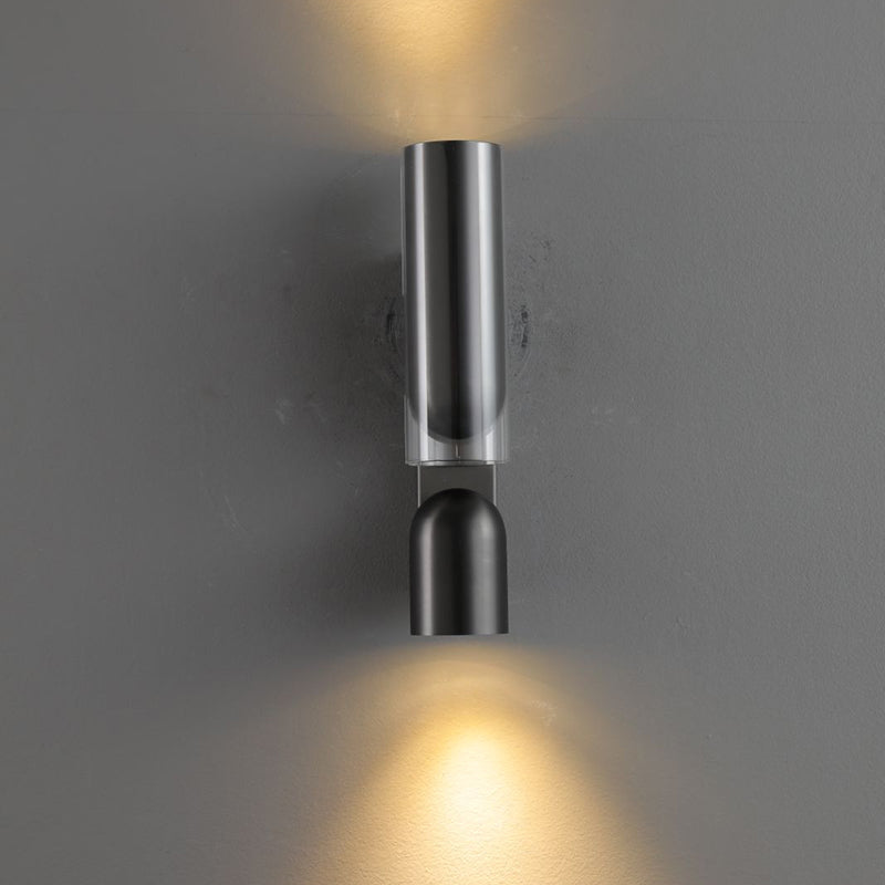 Cylinder Rectangular Acrylic Dual 2-Light Wall Lamp