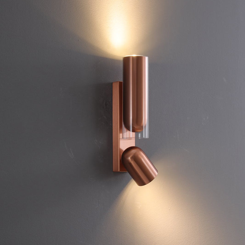 Cylinder Rectangular Acrylic Dual 2-Light Wall Lamp