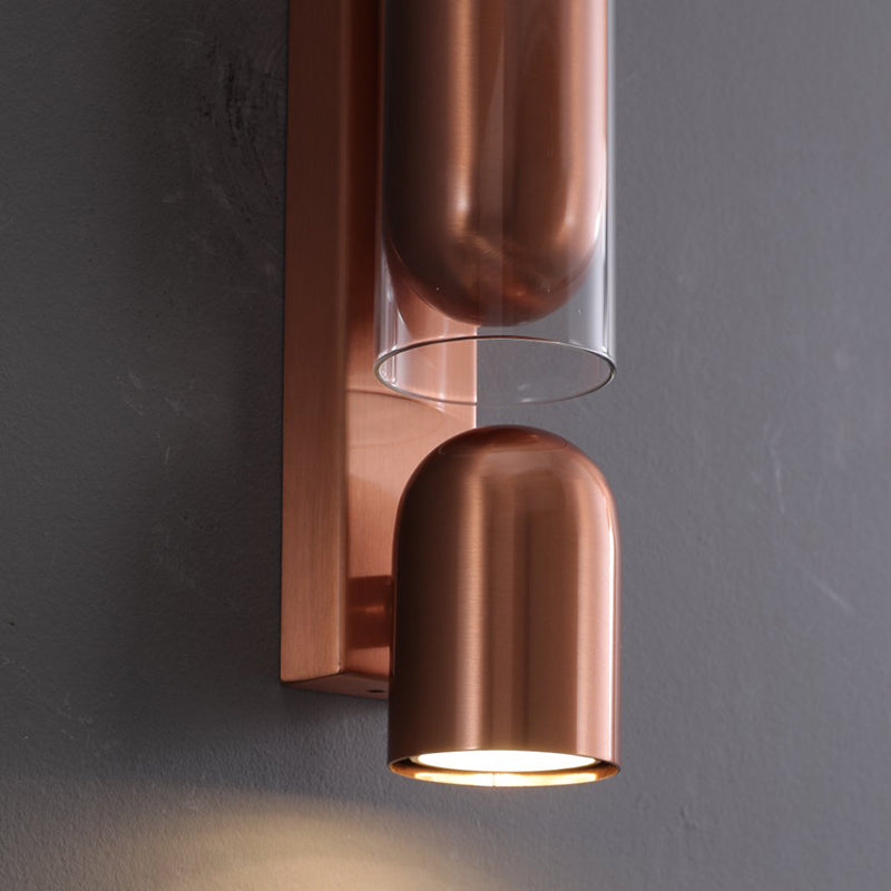 Cylinder Rectangular Acrylic Dual 2-Light Wall Lamp