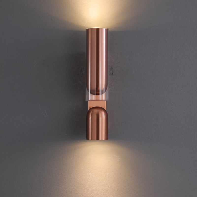 Cylinder Rectangular Acrylic Dual 2-Light Wall Lamp