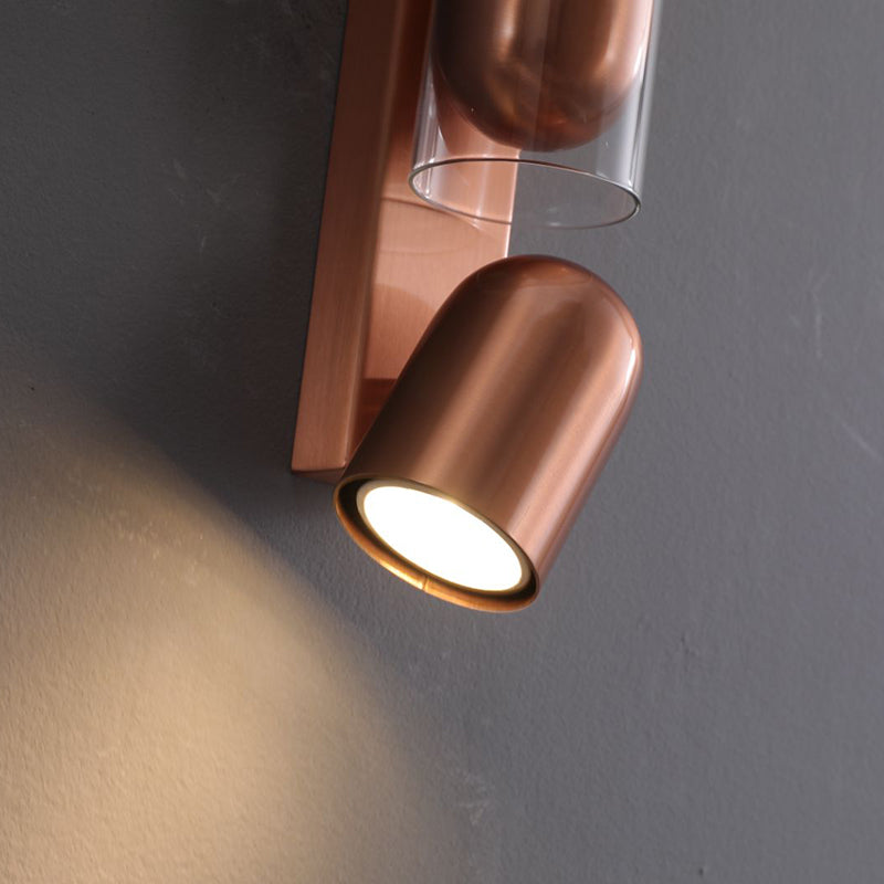Cylinder Rectangular Acrylic Dual 2-Light Wall Lamp