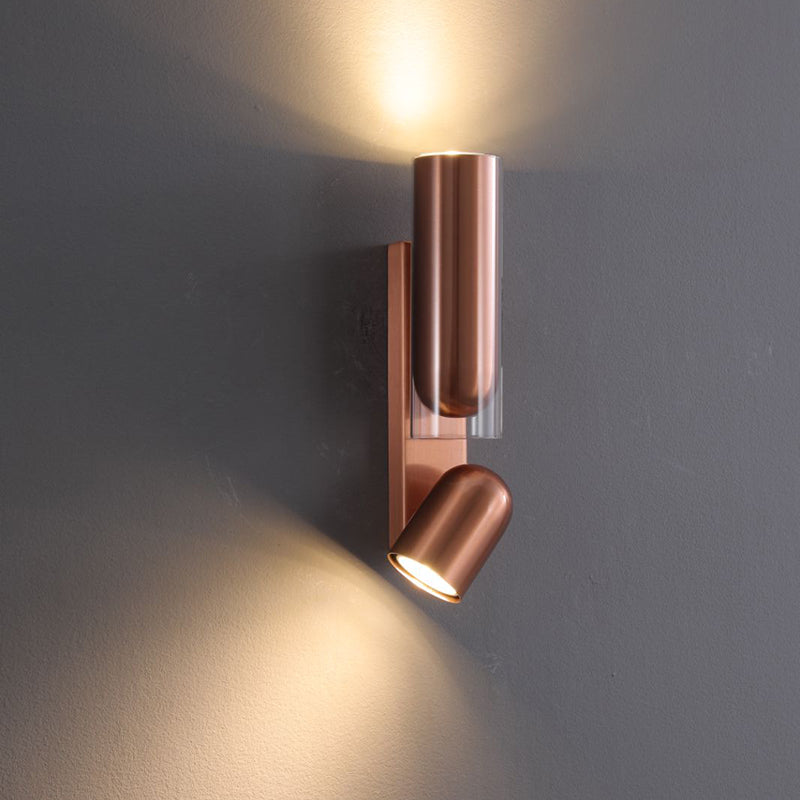 Cylinder Rectangular Acrylic Dual 2-Light Wall Lamp