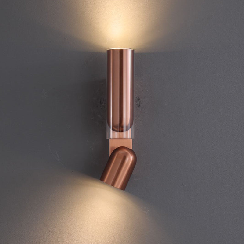 Cylinder Rectangular Acrylic Dual 2-Light Wall Lamp