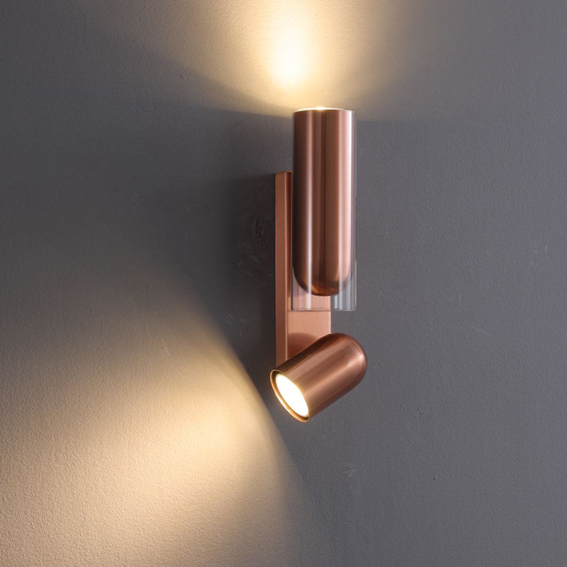 Cylinder Rectangular Acrylic Dual 2-Light Wall Lamp