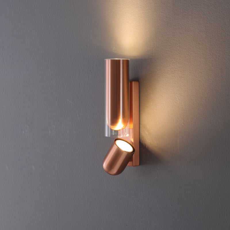 Cylinder Rectangular Acrylic Dual 2-Light Wall Lamp