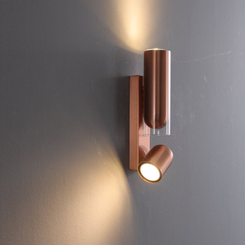 Cylinder Rectangular Acrylic Dual 2-Light Wall Lamp