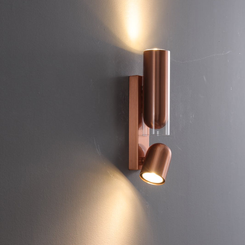 Cylinder Rectangular Acrylic Dual 2-Light Wall Lamp