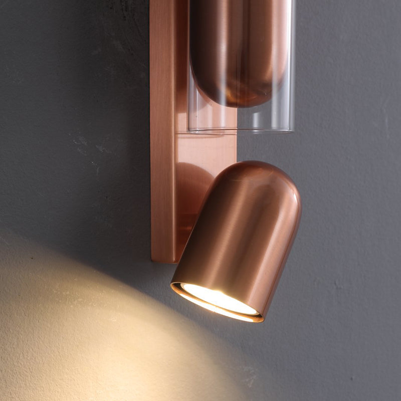 Cylinder Rectangular Acrylic Dual 2-Light Wall Lamp