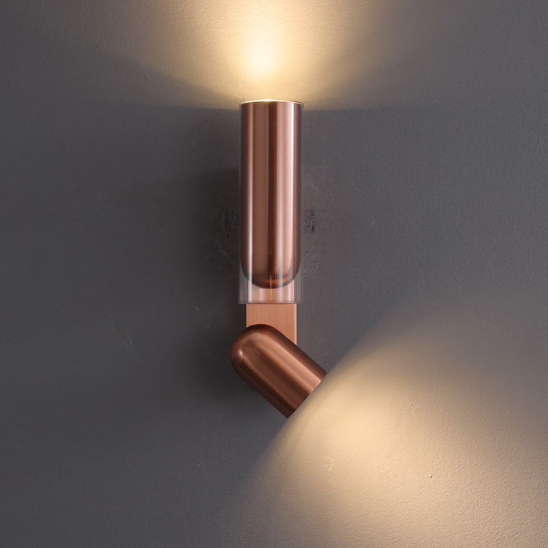Cylinder Rectangular Acrylic Dual 2-Light Wall Lamp