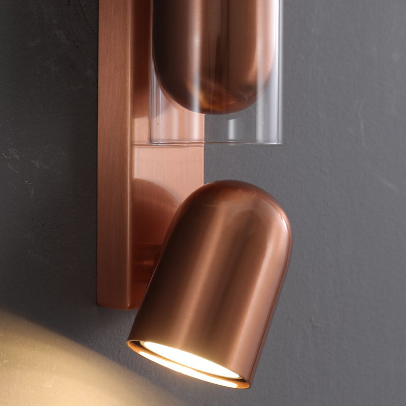 Cylinder Rectangular Acrylic Dual 2-Light Wall Lamp