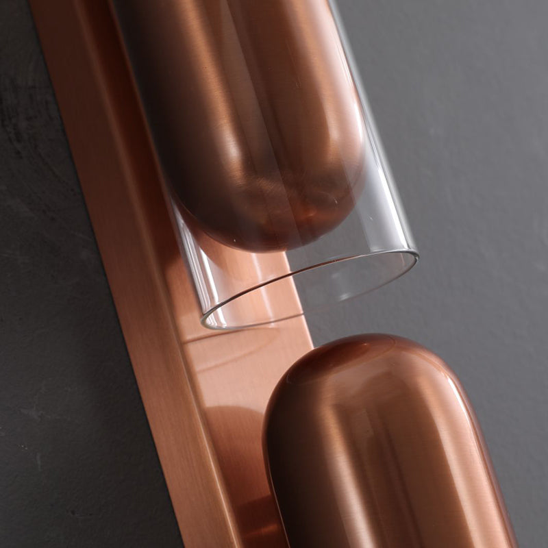 Cylinder Rectangular Acrylic Dual 2-Light Wall Lamp