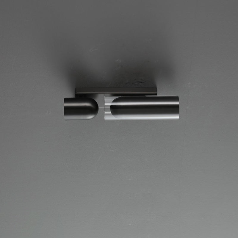 Cylinder Rectangular Acrylic Dual 2-Light Wall Lamp
