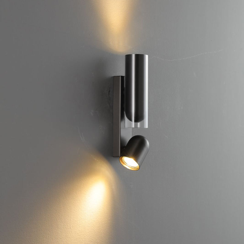 Cylinder Rectangular Acrylic Dual 2-Light Wall Lamp