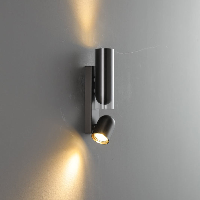 Cylinder Rectangular Acrylic Dual 2-Light Wall Lamp