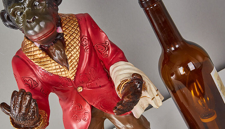 Monkey Resin Wine Bottle Table Lamp