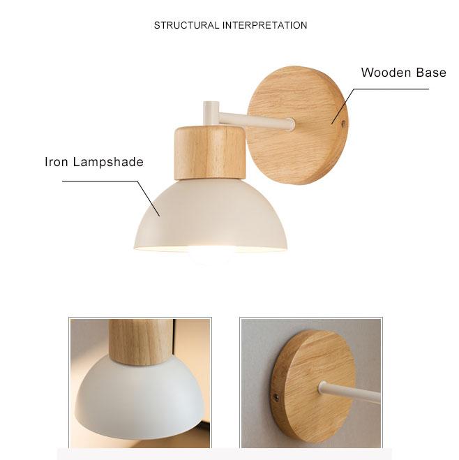 Wood Metal Wall Lamp