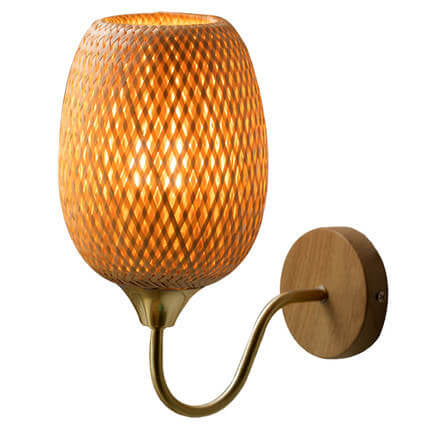 Bamboo Weaving Handwoven Round Wall Lamp