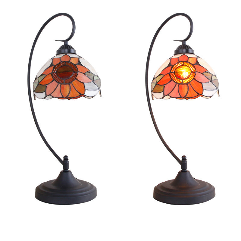 Sunflower Stained Glass Dome Table Lamp