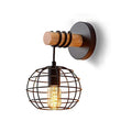 Wrought Iron Black Round Wall Lamp