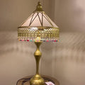 Cone Iron Fabric Crystal 2-Light Table Lamp