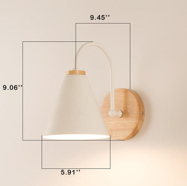 Cone Wooden Wall Lamp