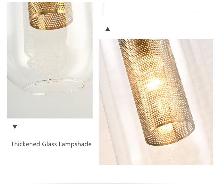 Cylinder Clear Glass Living Wall Lamp