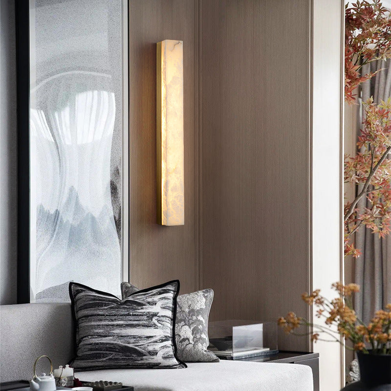 Strip Copper Marble Living Wall Lamp