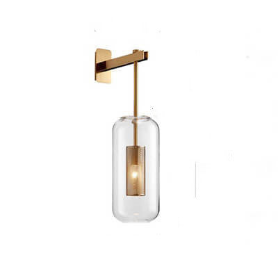 Cylinder Clear Glass Living Wall Lamp