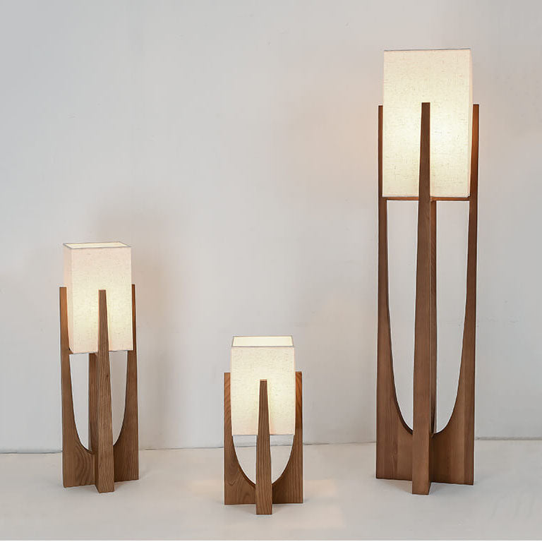 Modern Fabric Solid Wood Floor Lamp