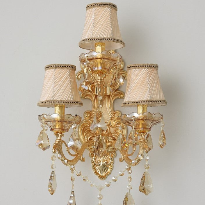 Candlestick Shape Crystal 3-Light Wall Lamp