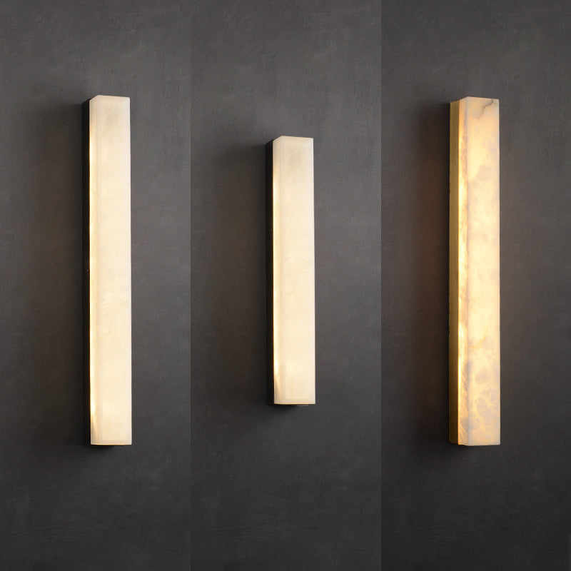 Strip Copper Marble Living Wall Lamp