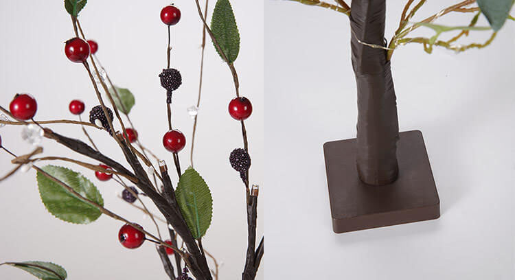 Red Fruits Pine Tree Table Lamp